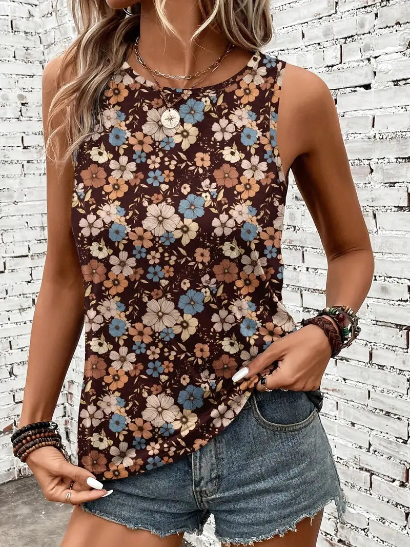 Olivia™ - Retro Floral Tank Top