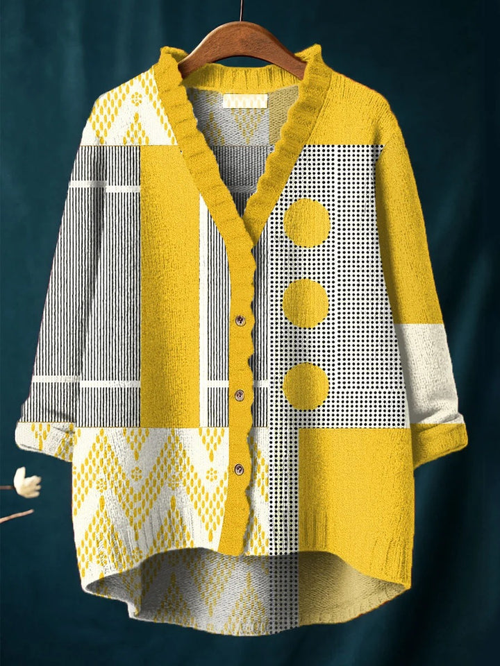 Olivia - Vintage Abstract Geometric Art Print Casual Tops and Dresses