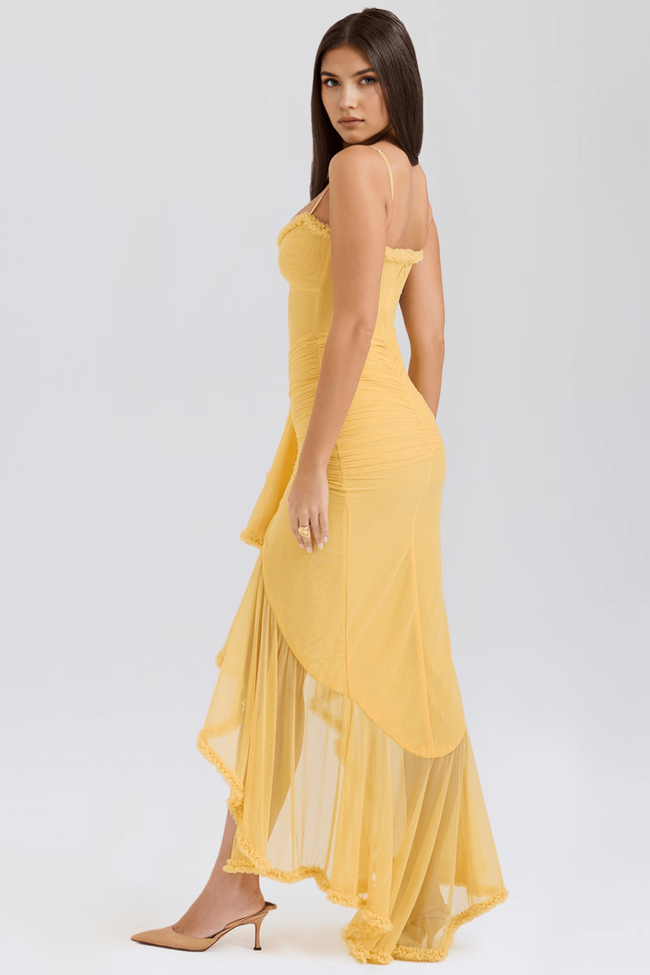 VOLARE RUFFLE GOWN