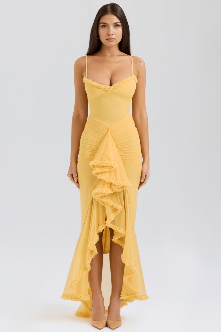 VOLARE RUFFLE GOWN