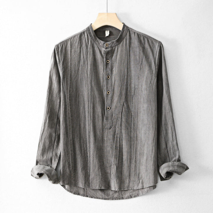 CRIS LINEN HENLEY SHIRT
