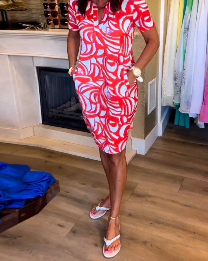 Tyla - Printed V-Neck Dress