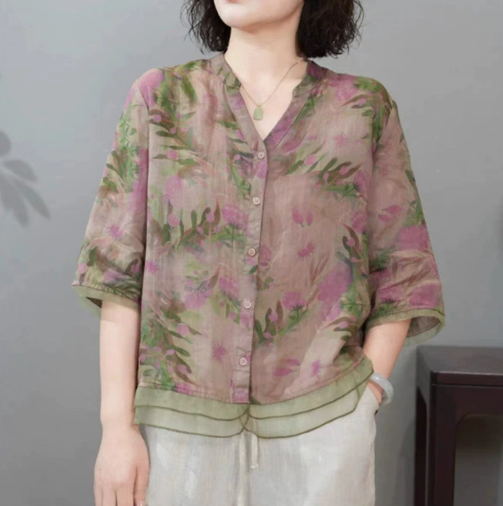 Scarlett™ - Casual Floral Print Blouse