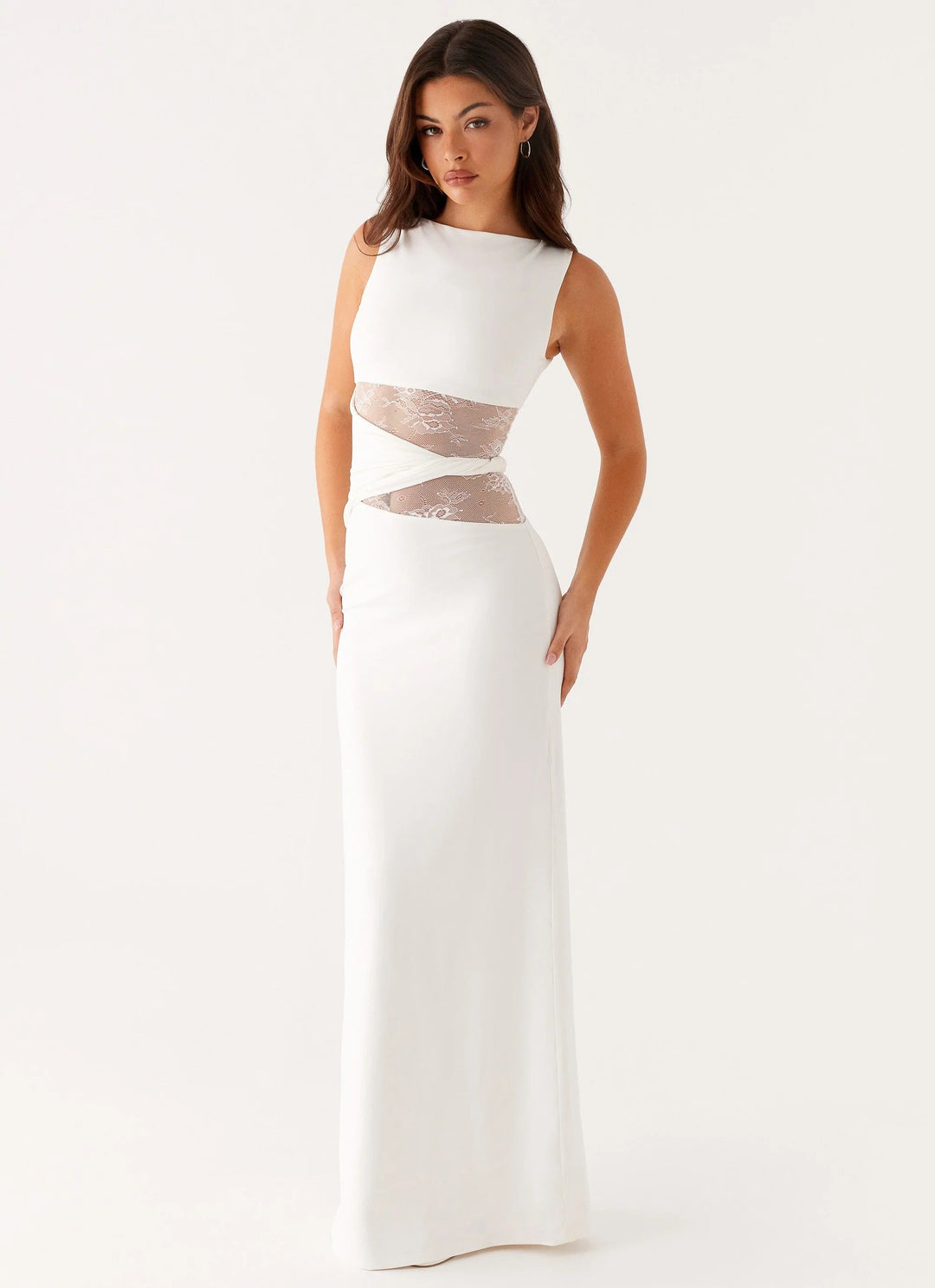 Lina | Figure-flattering maxi dress with subtle cutouts and lacing