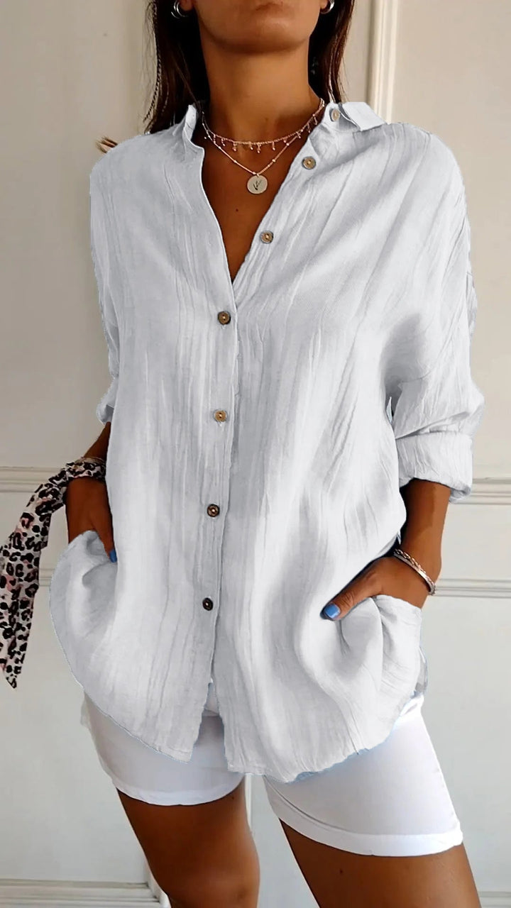 JOSEPHINE – ELEGANT RELAXED-FIT PLEATED BLOUSE