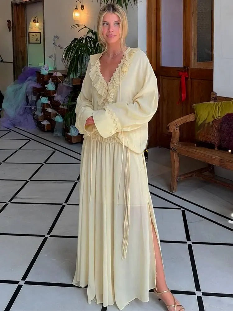 Avery™ - Elegant Vintage Top and Skirt Set