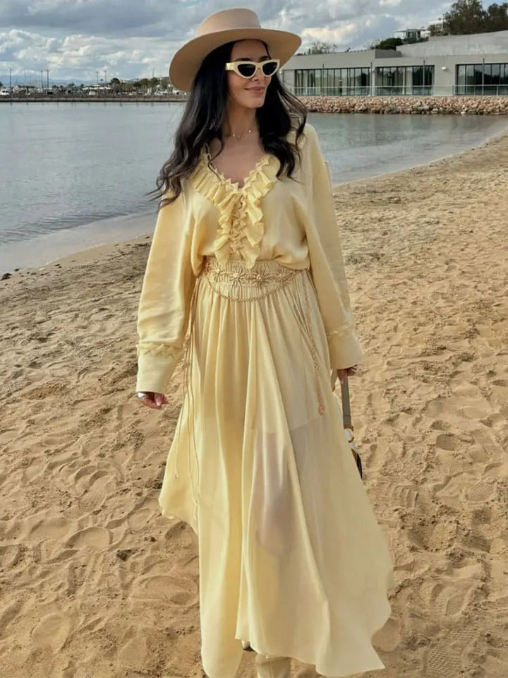 Avery™ - Elegant Vintage Top and Skirt Set