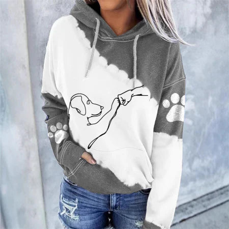 Pawfect comfort hoodie with dog print