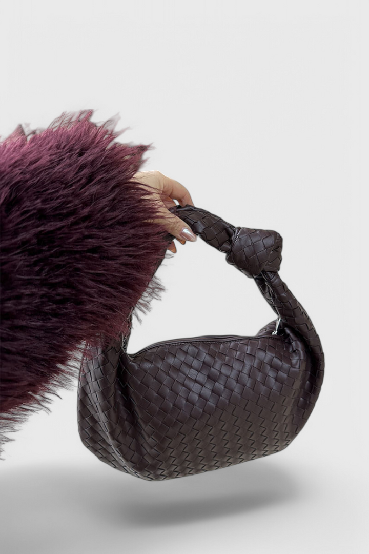 Sage Medium Woven Shoulder Bag