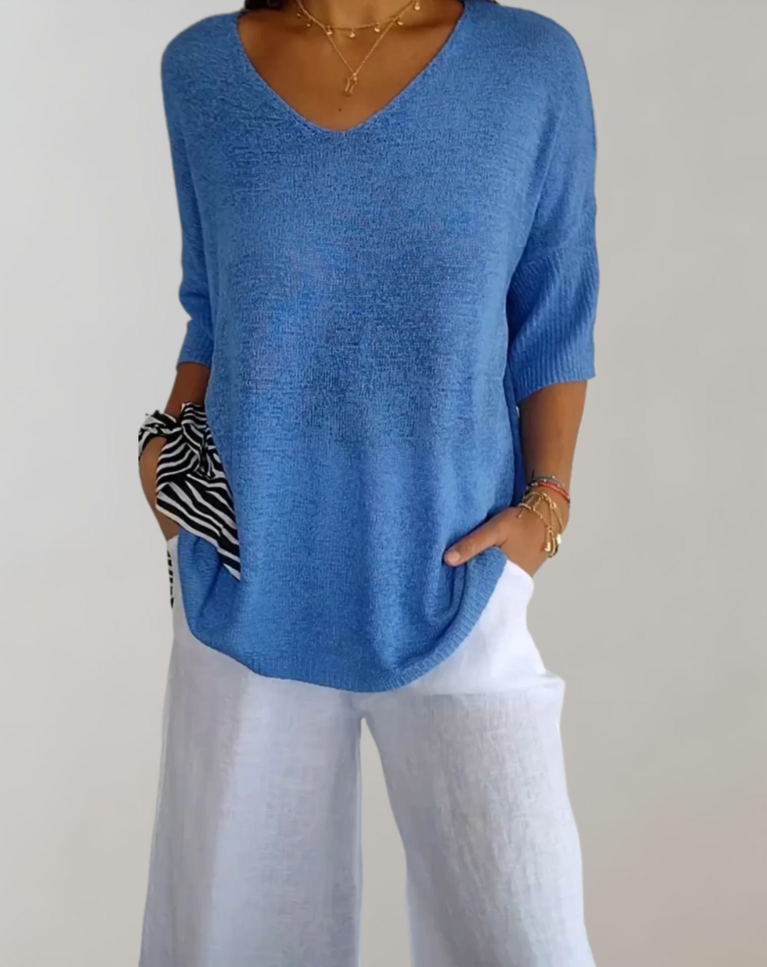 Shalia | Knitted Top With V-Neck