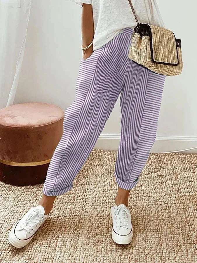 Lora™ - Striped Linen Pants