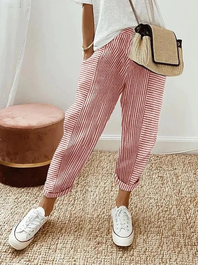 Lora™ - Striped Linen Pants
