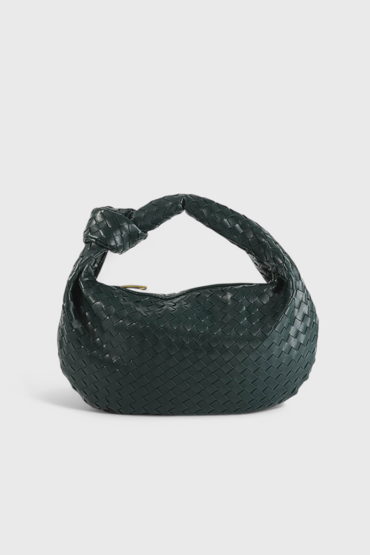 Sage Medium Woven Shoulder Bag