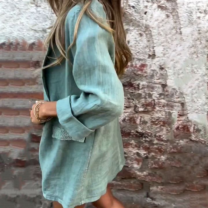 Donna - Blazer with unique design of cotton and linen for women