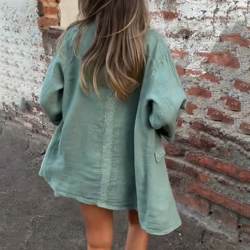 Donna - Blazer with unique design of cotton and linen for women