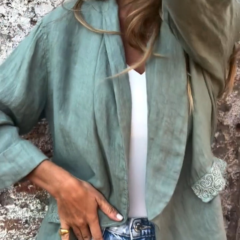 Donna - Blazer with unique design of cotton and linen for women