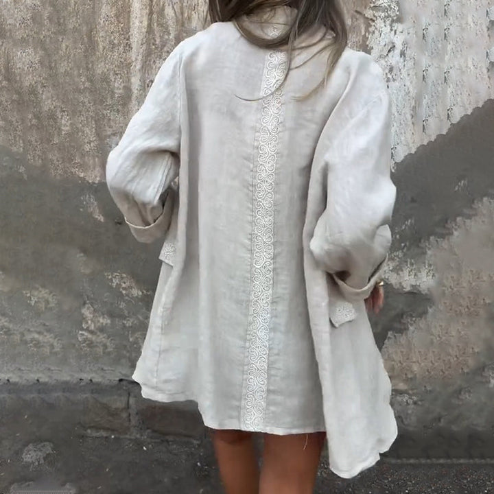 Donna - Blazer with unique design of cotton and linen for women