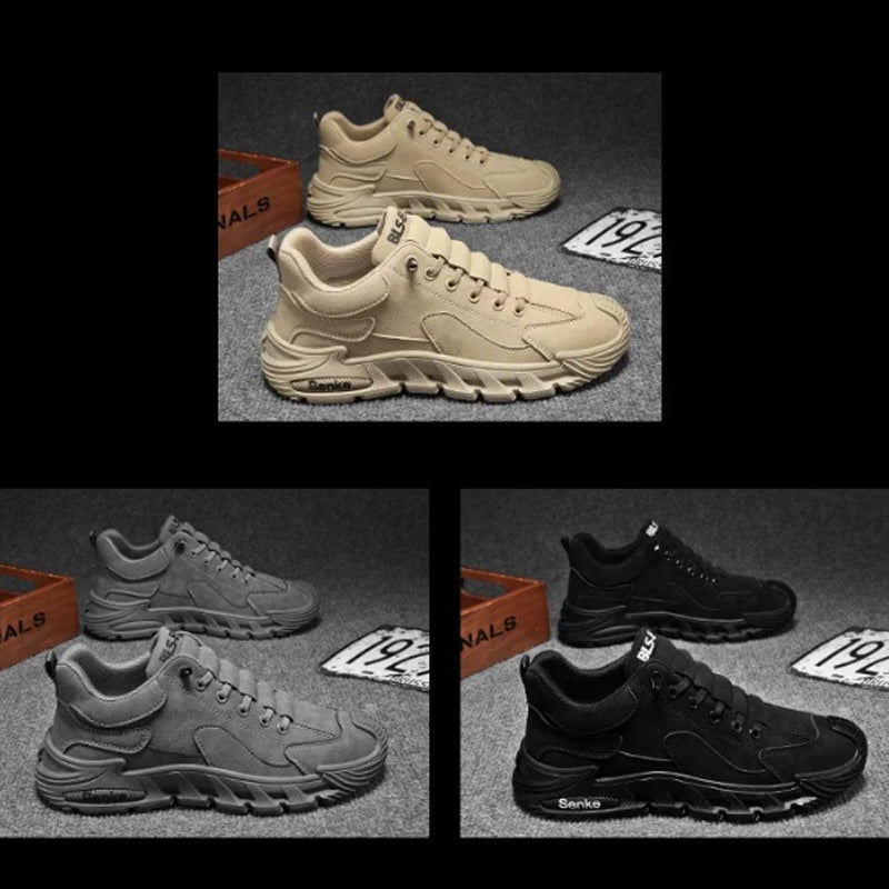 HIKEMEN - Men's Casual Hiking Shoes with Thick Sole and Anti-slip