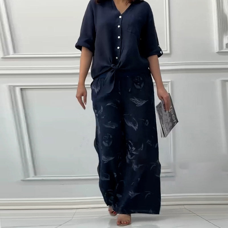 Naya™ - Comfy Blouse & High-Waist 2-Piece Set