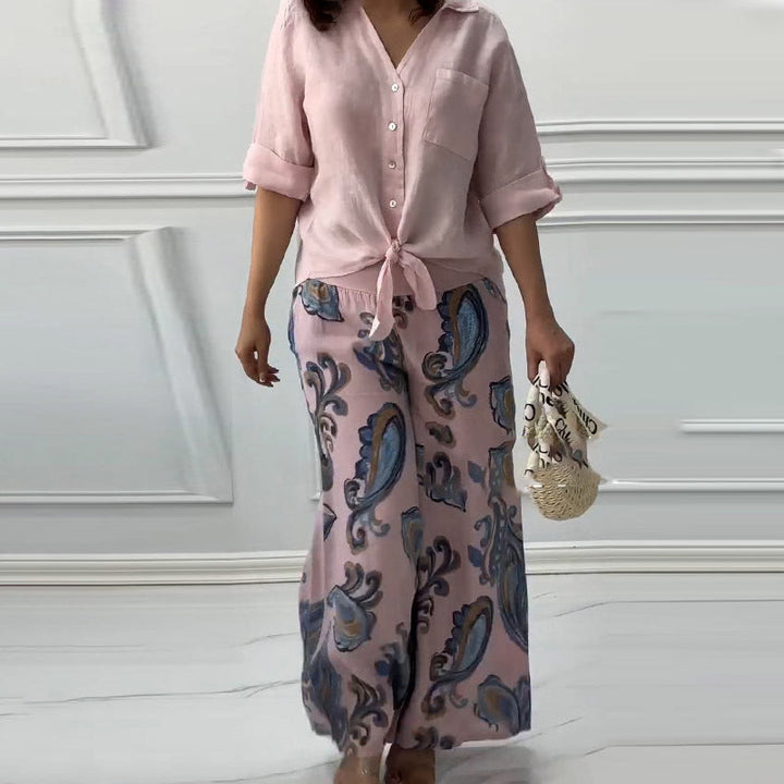 Naya™ - Comfy Blouse & High-Waist 2-Piece Set