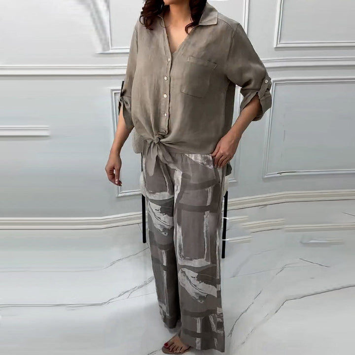 Naya™ - Comfy Blouse & High-Waist 2-Piece Set