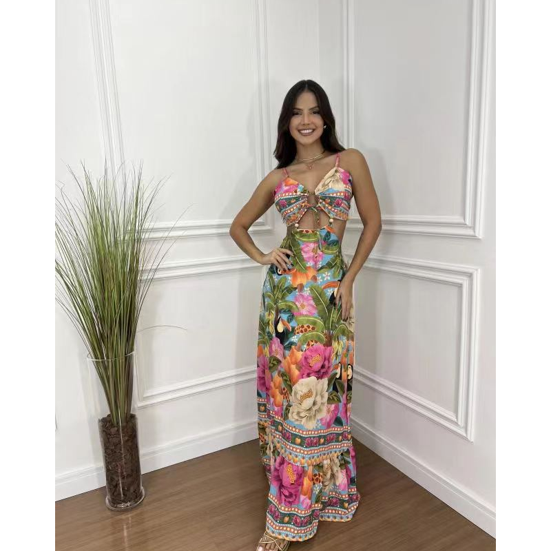 Sophia – Women's Backless Spaghetti Strap Beach Dress