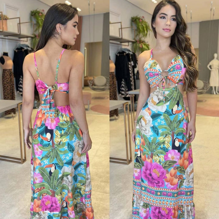 Sophia – Women's Backless Spaghetti Strap Beach Dress