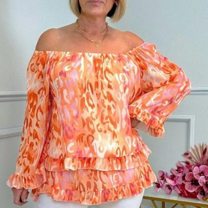Women's Elegant Off-Shoulder Printed Top
