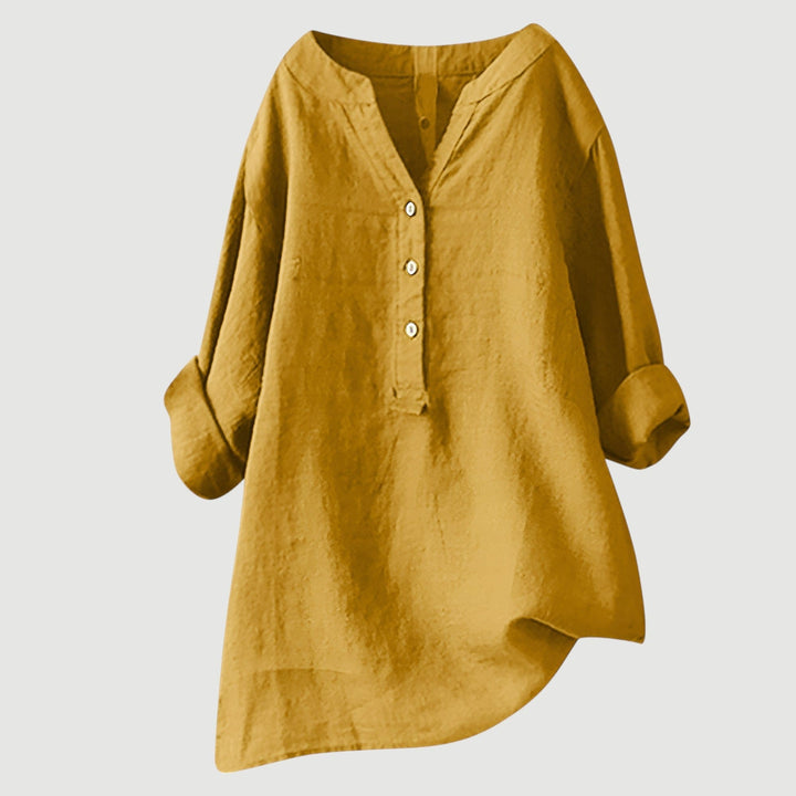 Solara - Button-Front Linen Shirt