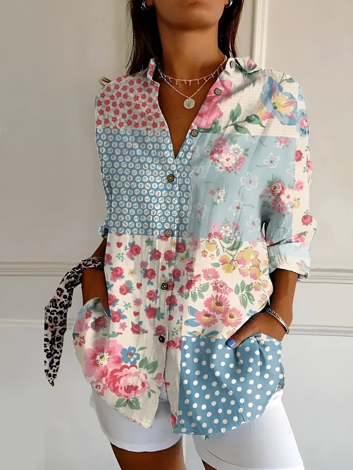 Brenda - Casual blouse with flowers and patterns