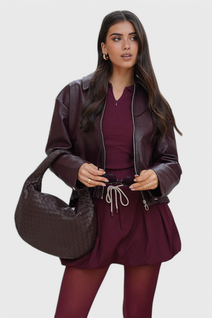 Sage Medium Woven Shoulder Bag