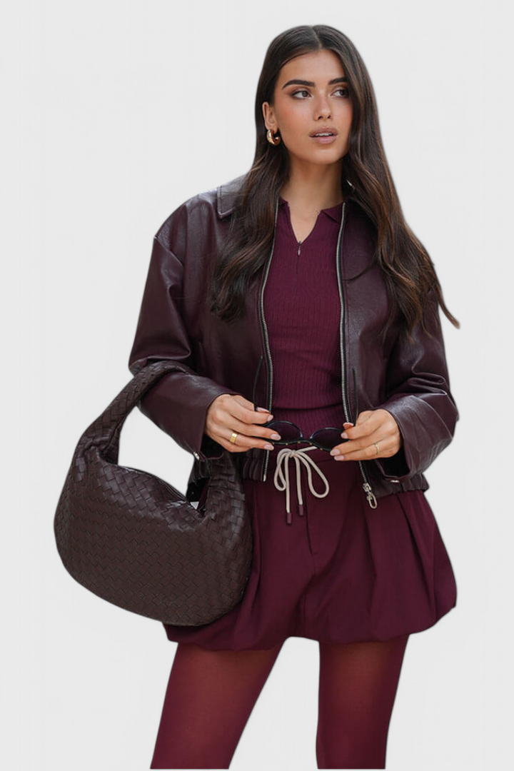 Lila Medium Woven Bag with Knot Detail