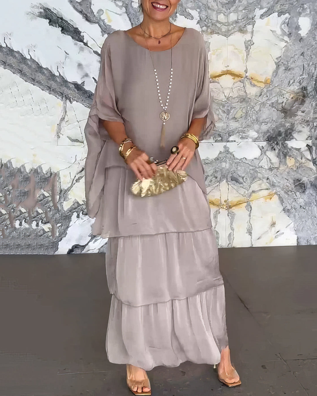 Artistic dress with wide cut