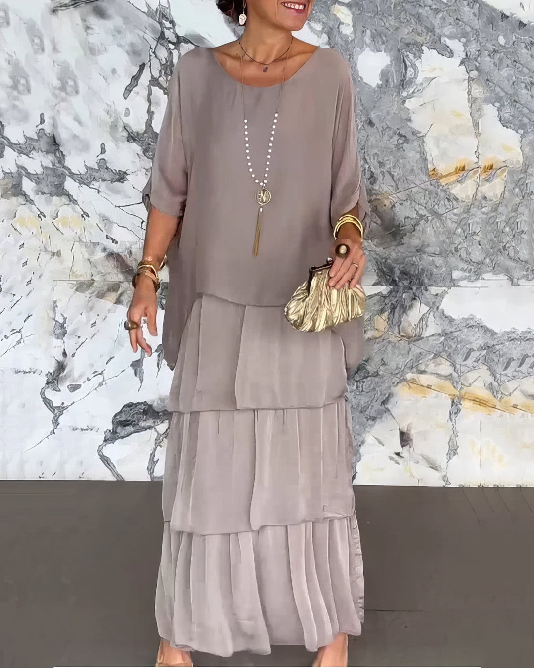 Artistic dress with wide cut