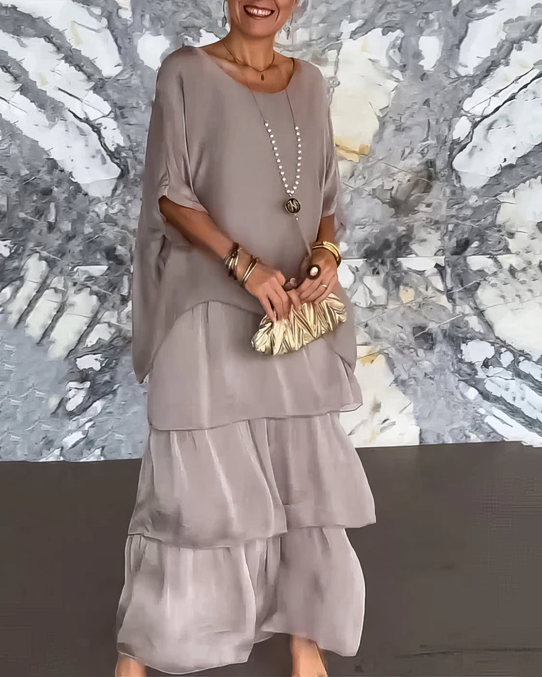 Artistic dress with wide cut