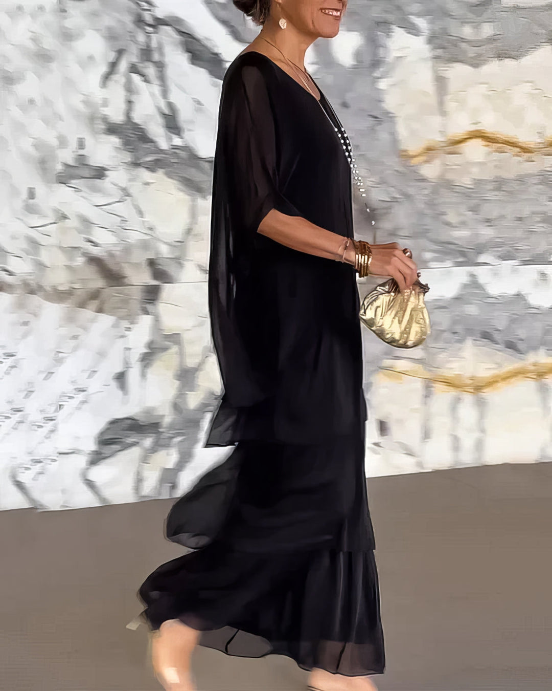 Artistic dress with wide cut