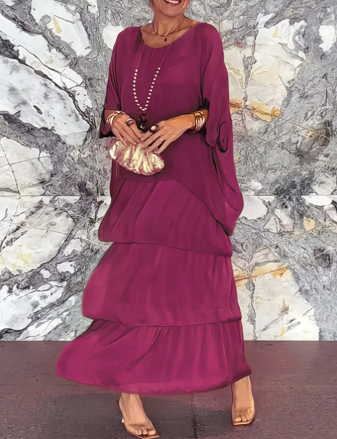 Artistic dress with wide cut