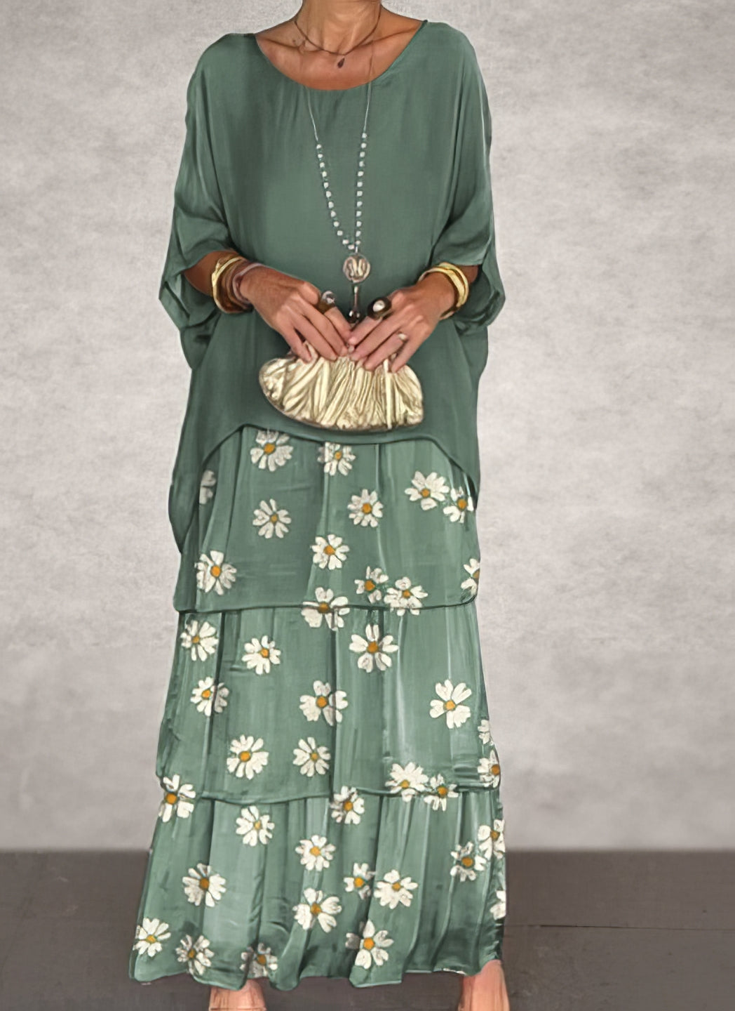 Artistic dress with wide cut