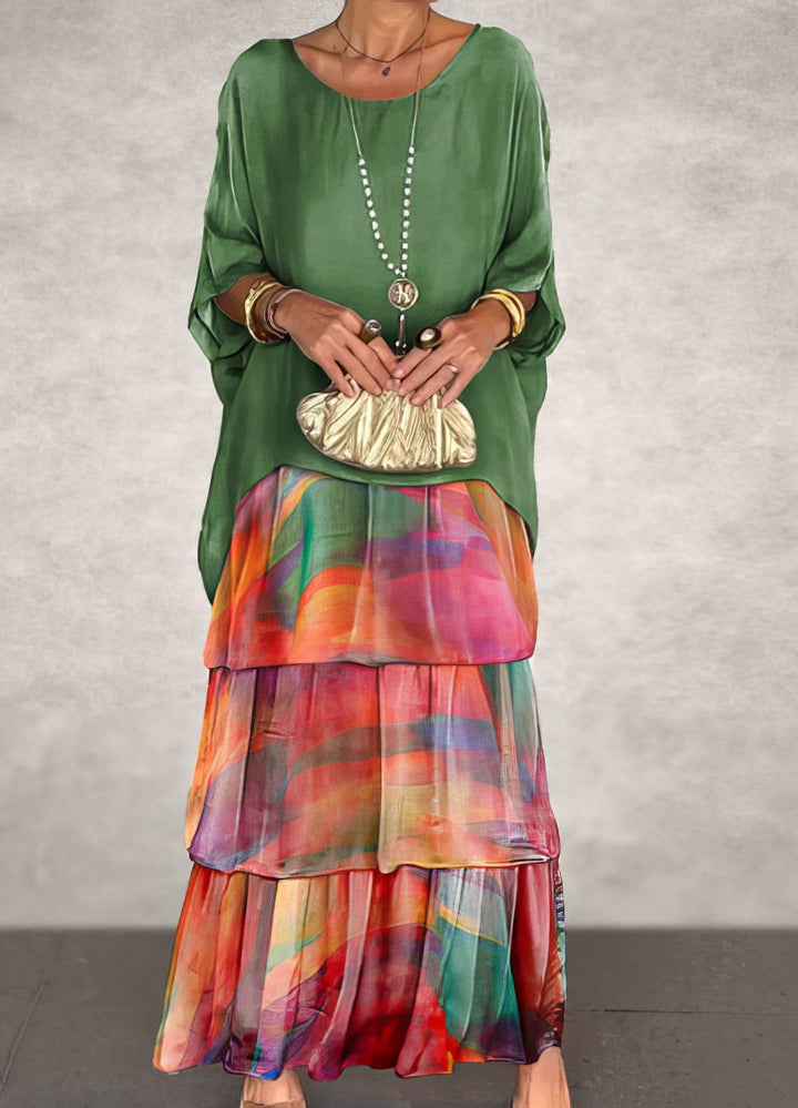 Artistic dress with wide cut