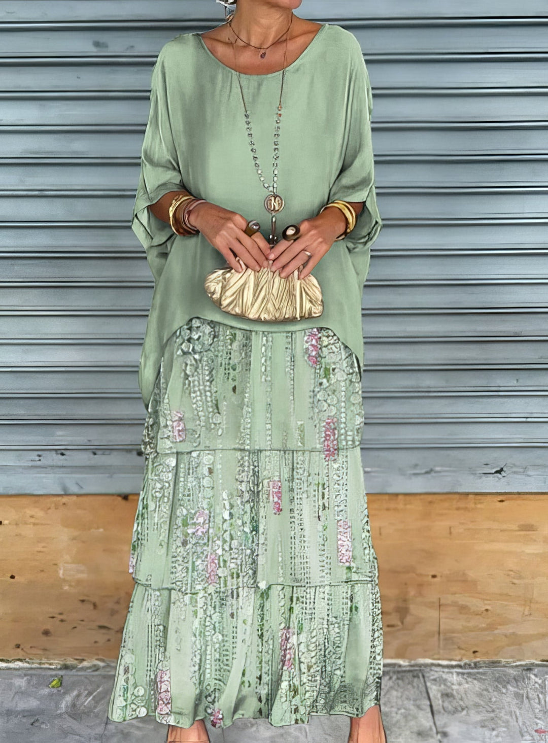 Artistic dress with wide cut