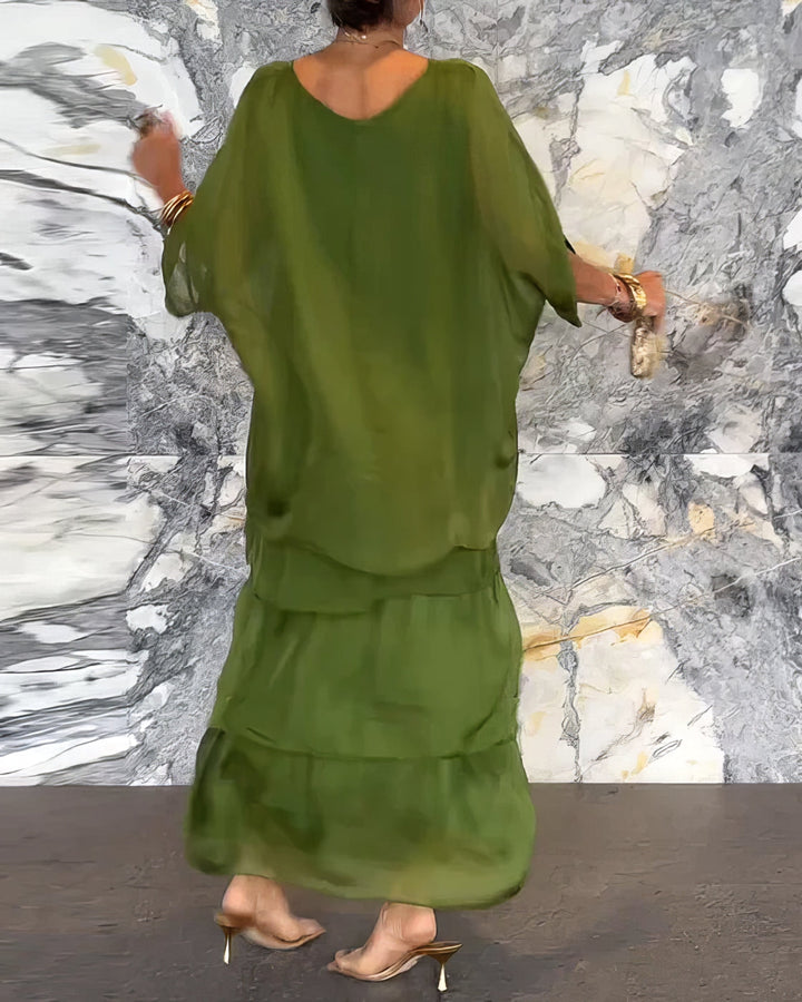 Artistic dress with wide cut