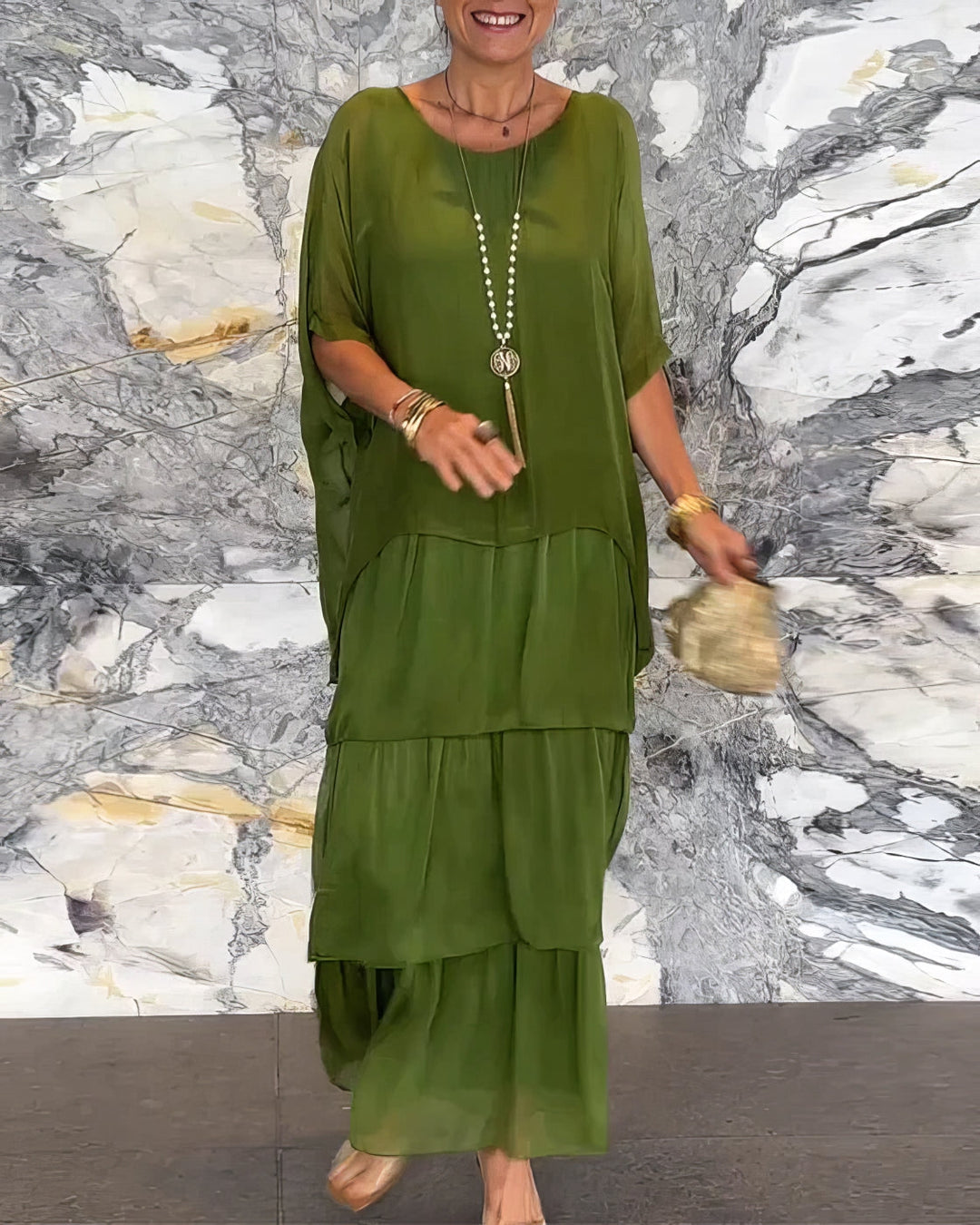 Artistic dress with wide cut