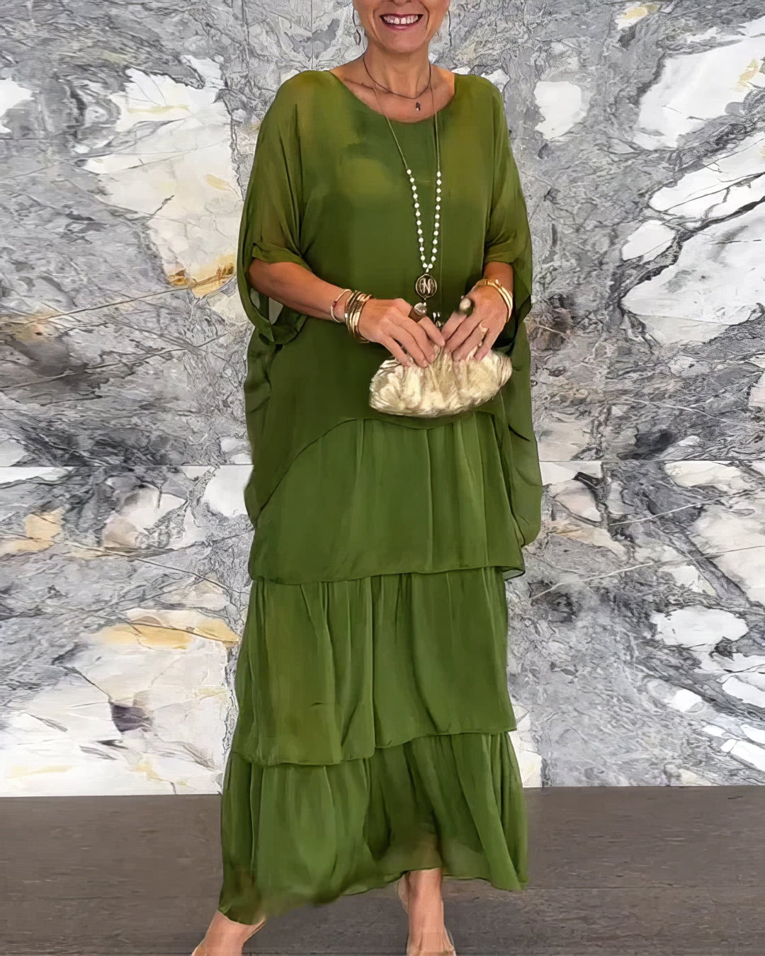 Artistic dress with wide cut