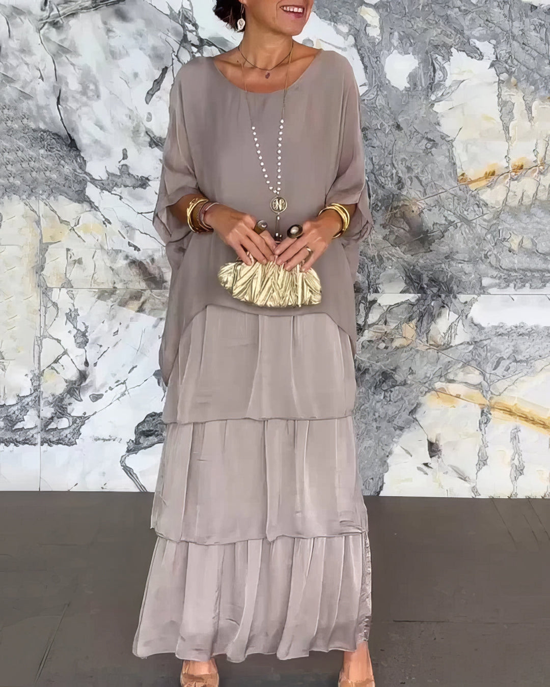 Artistic dress with wide cut